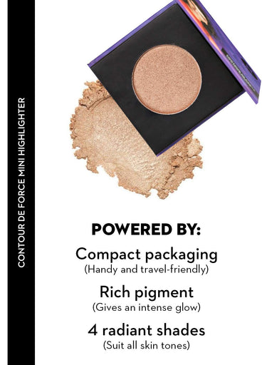 SUGAR Cosmetics Contour De Force Mini Blush - 02 Pink Pinnacle (Deep Rose)+Sugar Cosmetics Contour De Force Mini Highlighter - 02 Gold Glory (Golden Bronze), Multicolor, 8 g (Pack of 2)